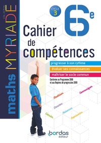 Picture of Myriade Maths 6e 2018 Cahier de compétences élève