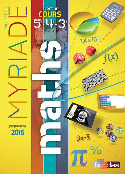 Picture of Myriade Mathématiques Cycle 4 2016 Livret de cours élève