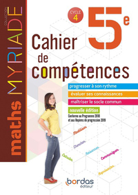 Picture of Myriade Maths 5e 2019 Cahier de compétences élève