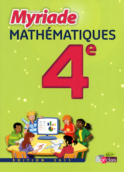 Image de Myriade Mathématiques 4e 2011 Manuel de l'élève Grand format