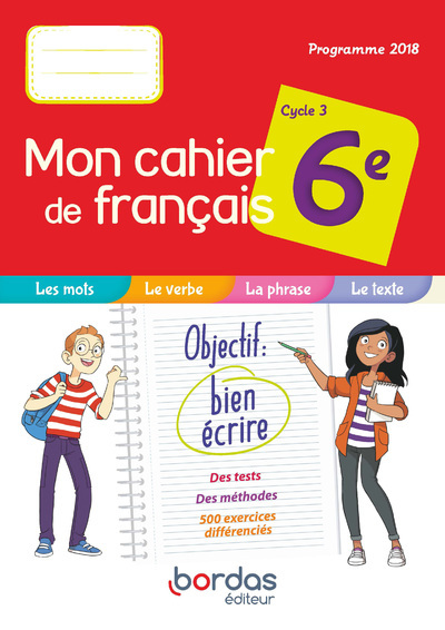 Picture of Mon cahier de français 6e 2019 Cahier de l'élève
