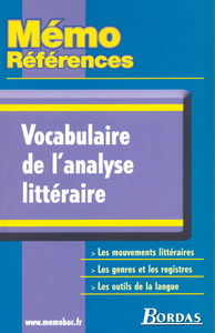 Image de VOCABULAIRE DE L'ANALYSE LITTERAIRE