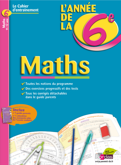 Image de CAHIERS DE L'ANNEE DE MATHS 6E LE CAHIER D'ENTRAINEMENT 11-12ANS