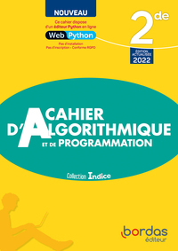 Picture of Indice - Maths 2de - 2022 - Cahier d'algorithmique et de programmation - élève