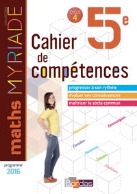 Picture of Myriade Mathématiques 5e 2018 Cahier de compétences élève