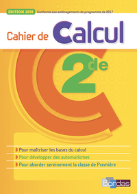 Image de Mathématiques 2de 2018 Cahier de calcul élève