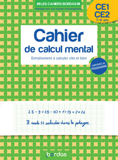 Picture of Les cahiers Bordas - Calcul mental CE1-CE2 - Entraînement à calculer vite et bien