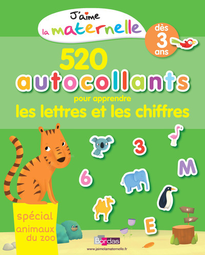 Picture of J'aime la maternelle - 520 autocollants pour apprendre lettres et chiffres - Spécial Animaux du zoo