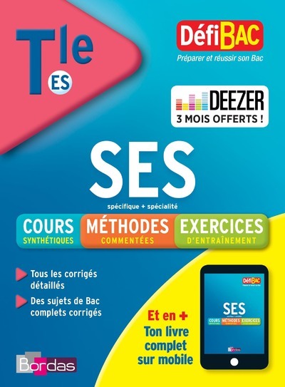 Image de DéfiBac Sciences Economiques et Sociales Terminale ES - cours / Méthode / exercices