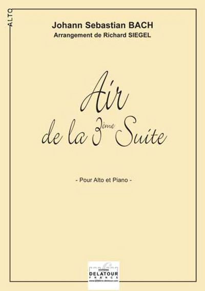 Picture of AIR DE LA 3EME SUITE ORCHESTRALE BWV 1068 POUR ALTO ET PIANO