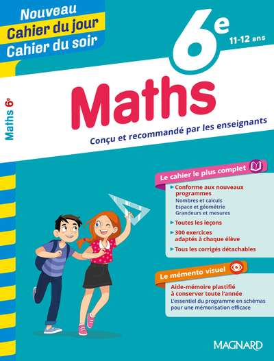 Picture of Maths 6e - Cahier du jour Cahier du soir