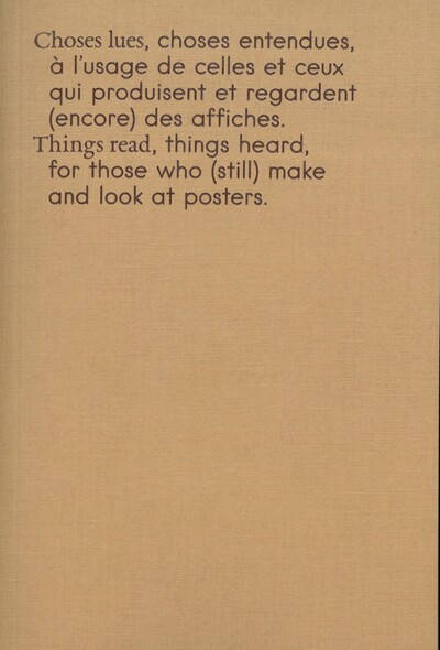 Picture of Choses lues, choses entendues, à l'usage de celles et ceux qui produisent et regardent (encore) des