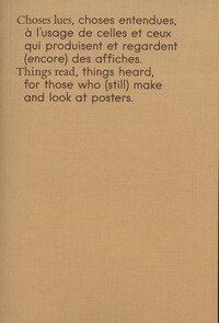 Picture of Choses lues, choses entendues, à l'usage de celles et ceux qui produisent et regardent (encore) des