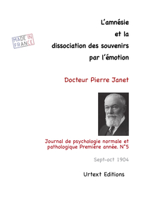 Image de L'AMNESIE ET LA DISSOCIATION DES SOUVENIRS PAR L'EMOTION