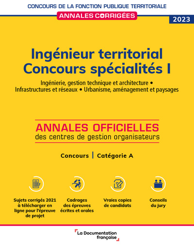 Image de Ingénieur territorial 2023. Spécialités I. Catégorie A