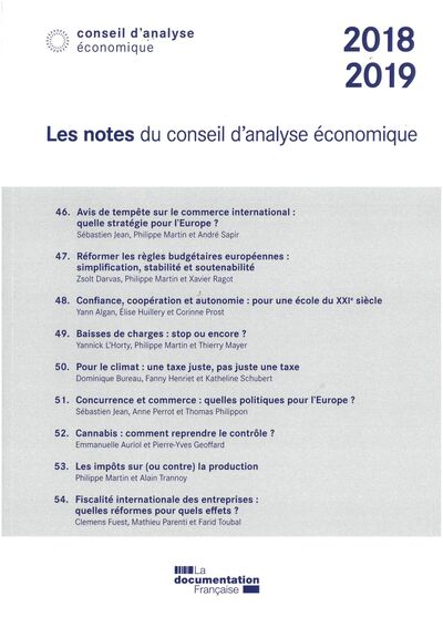 Picture of Les notes du conseil d'analyse économique 2018-2019