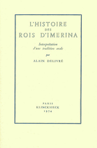Picture of L'HISTOIRE DES ROIS D'IMERINA. INTERPRETATION D'UNE TRADITION ORALE