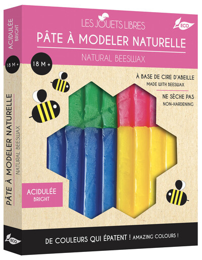 Picture of Pâte à modeler cire d'abeille - 4 couleurs acidulées