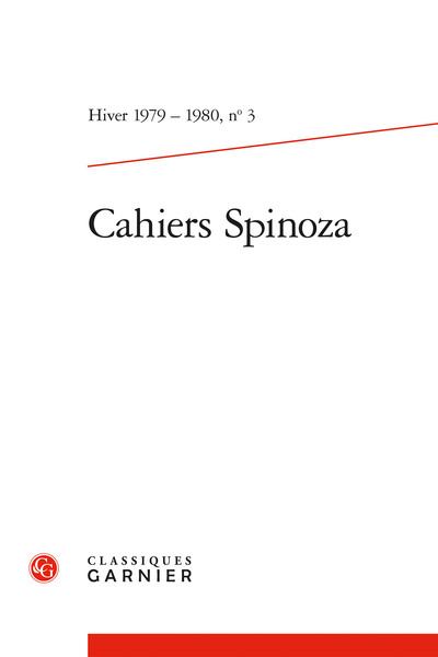 Picture of Cahiers Spinoza