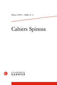 Picture of Cahiers Spinoza