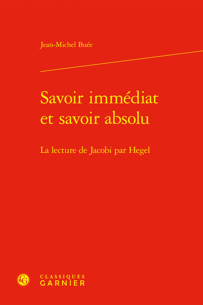 Picture of Savoir immédiat et savoir absolu