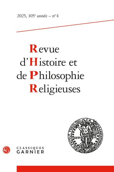 Image de Revue d'histoire et de philosophie religieuses