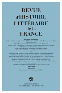 Image de Revue d'Histoire littéraire de la France