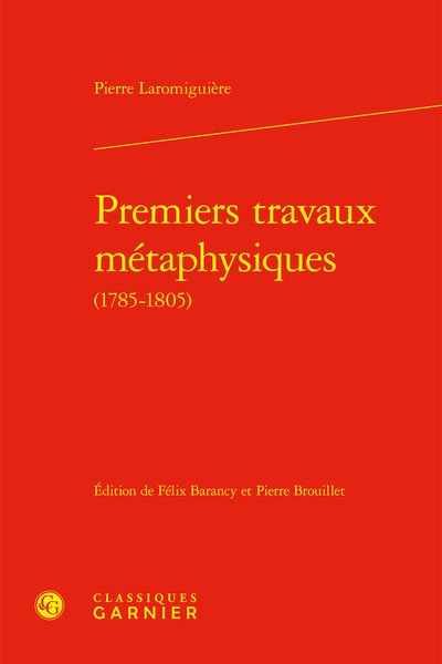 Picture of Premiers travaux métaphysiques