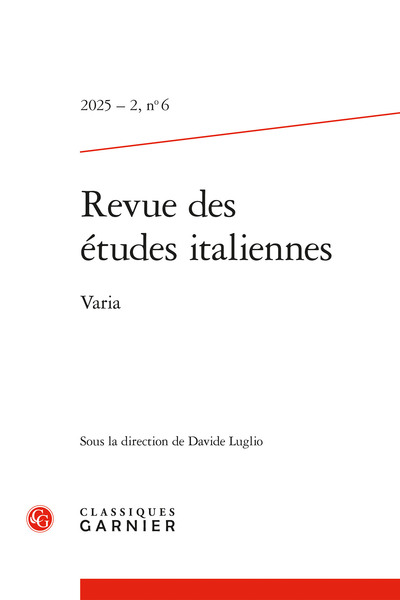 Image de Revue des études italiennes