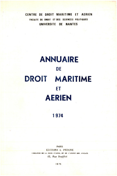 Picture of Annuaire de droit maritime et aérien