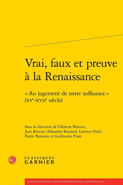 Image de Vrai, faux et preuve à la Renaissance