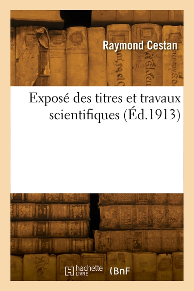 Picture of Exposé des titres et travaux scientifiques