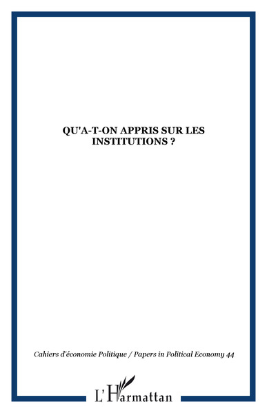 Image de Qu'a-t-on appris sur les institutions ?