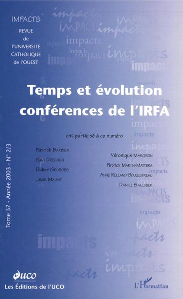 Picture of Temps et évolution conférences de l'IRFFA