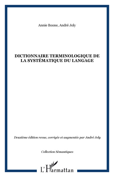 Image de Dictionnaire terminologique de la systématique du langage