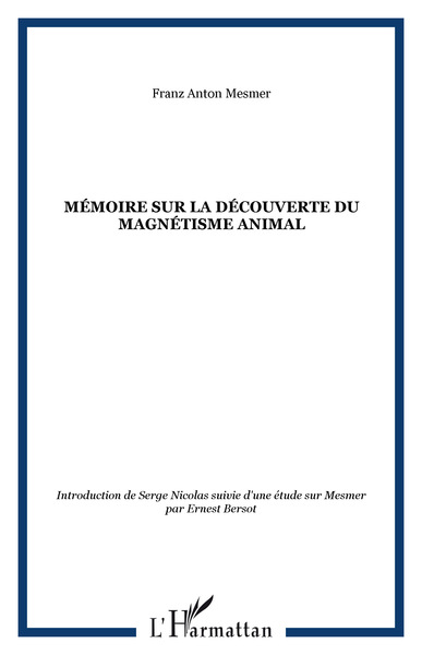 Image de Mémoire sur la découverte du magnétisme animal