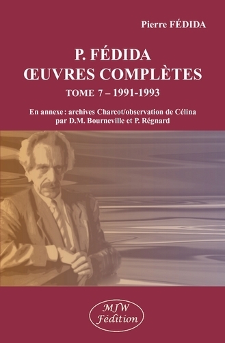 Image de P. Fédida oeuvres complètes tome 7 – 1991-1993