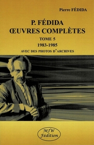 Image de P. Fédida oeuvres complètes 1983-1985