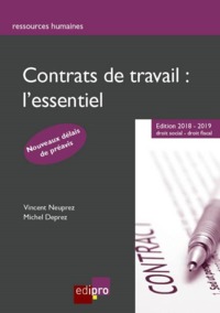 Picture of CONTRATS DE TRAVAIL : L'ESSENTIEL - EDITION 2018-2019