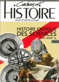 Image de CAHIERS D'HISTOIRE N° 136 HISTOIRE CRITIQUE DES SCIENCES XVIe-XVIIIe NOVEMBRE 2017