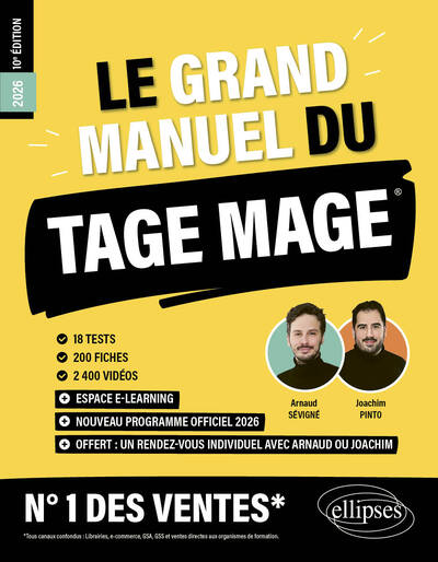 Image de Le Grand Manuel du TAGE MAGE – N°1 DES VENTES