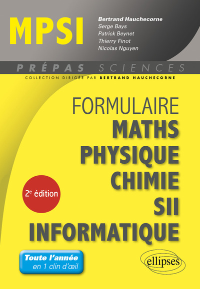 Picture of Formulaire : Mathématiques - Physique-Chimie - SII - Informatique - MPSI
