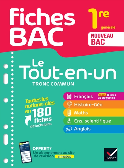 Picture of Fiches bac - Le Tout-en-un Tronc commun 1re générale (toutes les matières) - 2024-2025