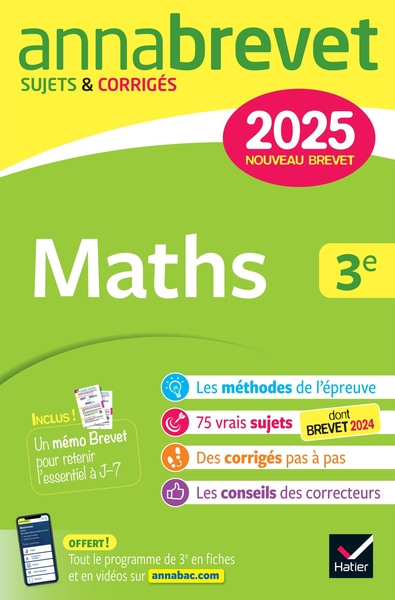 Picture of Annales du brevet Annabrevet 2025 Maths 3e - Nouveau brevet