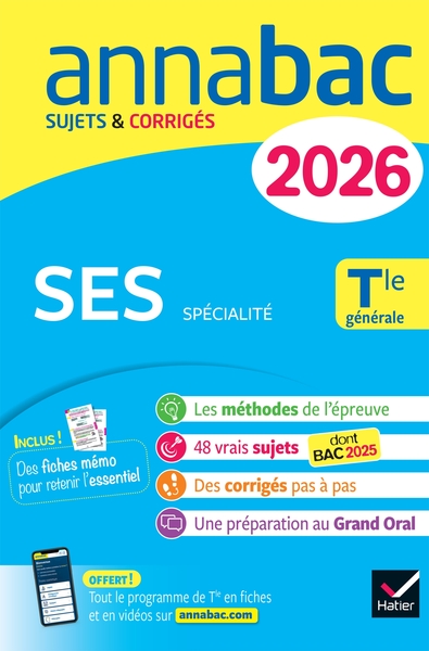 Image de Annales du bac 2026 - Annabac SES Tle générale (spécialité)