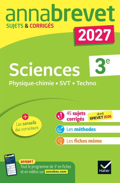 Picture of Annales du brevet 2027 - Annabrevet Sciences (Physique-chimie, SVT, Technologie) 3e
