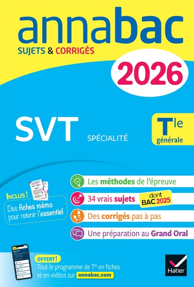 Image de Annales du bac 2026 -  Annabac SVT Tle générale (spécialité)