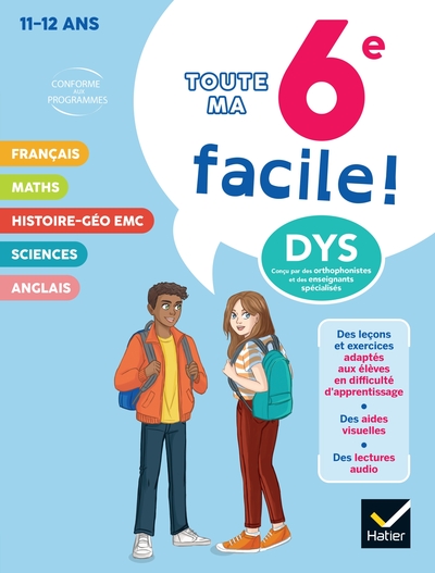 Picture of Ma 6e facile ! Tout-en-un adapté aux enfants dyslexiques (DYS) ou en difficulté d'apprentissage