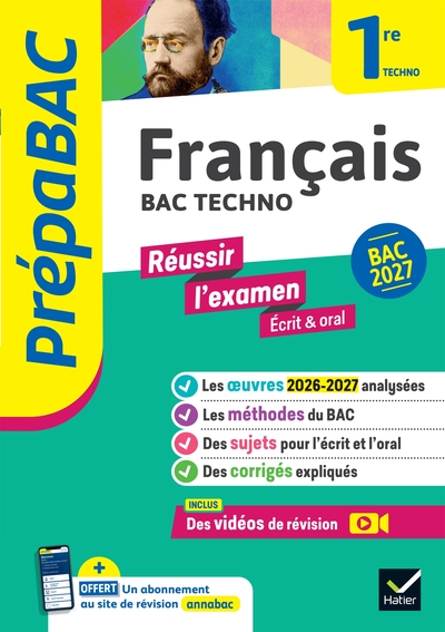 Picture of Prépabac - Français 1re technologique Bac de français 2027 (écrit & oral)