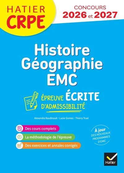 Image de Histoire-Géographie-EMC- CRPE 2026-2027 - Epreuve écrite d'admissibilité